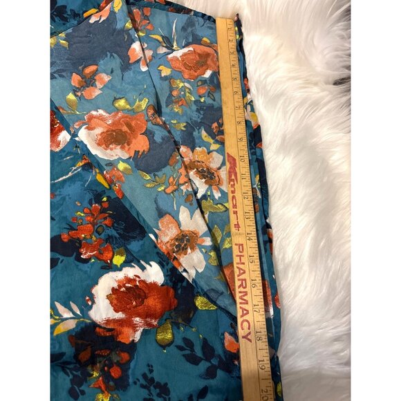 Floral Maxi Sundress LG Adjustable Spaghetti Straps Smocked Back Boho Hippie - Picture 11 of 11